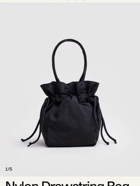 Black Nylon Drawstring  Bag - Women